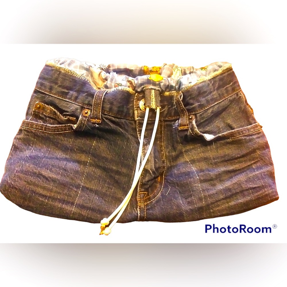 Handmade OOAK pouch little purse bag upcycled denim jeans